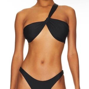 Good American Black Asymmetrical Bikini